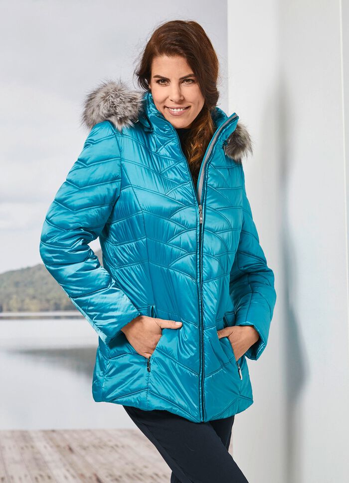 Jacke mit abnehmbarem Kunstpelz-Besatz 