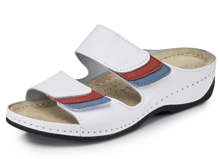 ELENA EDEN Pantolette mit Kontrast-Einsätzen WEISS