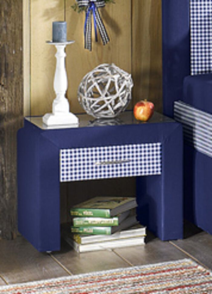 Nachttisch mit Glasplatte 