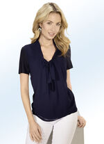 Tunika mit Bindeschluppe am V-Ausschnitt 