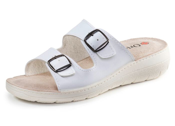 Zweierpack Pantoletten aus Nubuk- und Nappasynthetik 