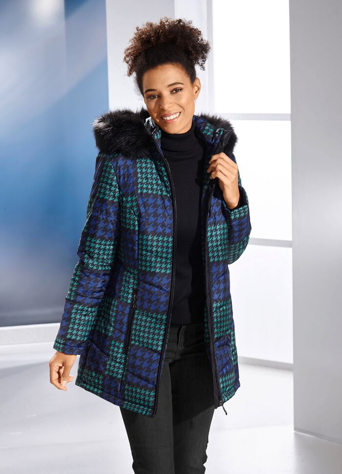 Jacke mit Hahnentritt-Dessin 