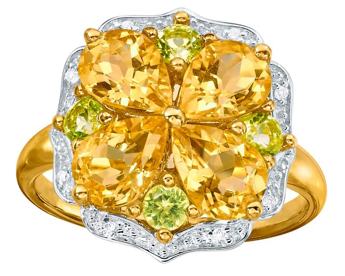 Damenring im Blumen-Design 