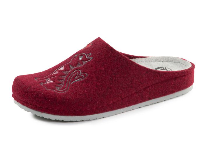 Mubb Pantoffel mit niedlichem Katzenmotiv BORDEAUX