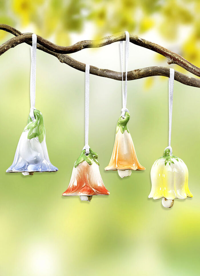 Handbemalte Blumenglöckchen, 4er-Set 