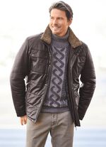 Lederkurzjacke mit echtem Lammfellbesatz 