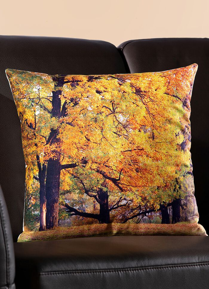Kissenbez&uuml;ge mit Herbstwald-Motiv, 2er-Set 