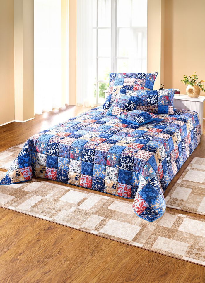 Tagesdecken und Kissenbez&uuml;ge in Patchwork-Optik aus Baumwolle 