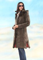 Mantel mit Rei&szlig;verschluss-Seitenschlitzen KAFFEEBRAUN