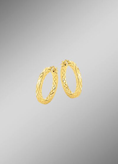 Creolen mit Struktur aus vergoldetem Silber 