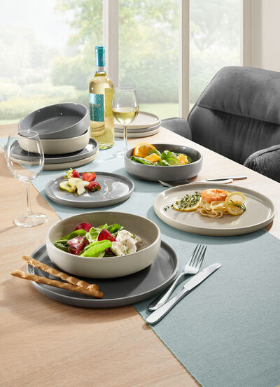 Arte Viva 12-teiliges Tafel-Service aus Markensteinzeug  Arte Viva 12-teiliges Tafel-Service aus Markensteinzeug