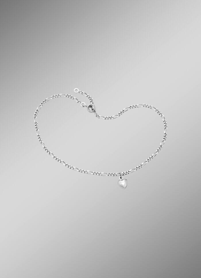 Zartes Figaro-Fusskettchen mit Herz-Anh&auml;nger 