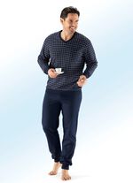 Schiesser Pyjama mit V-Ausschnitt und B&uuml;ndchenabschl&uuml;ssen 