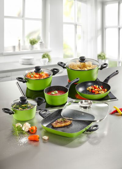 Kochtopf-Set 10-teilig mit megaharter Antihaftbeschichtung 