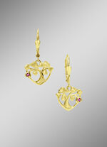 Vergoldete Ohrringe mit Rubin 