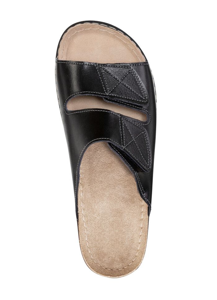 Klassische Herren-Pantoletten, mit Klettverschluss SCHWARZ