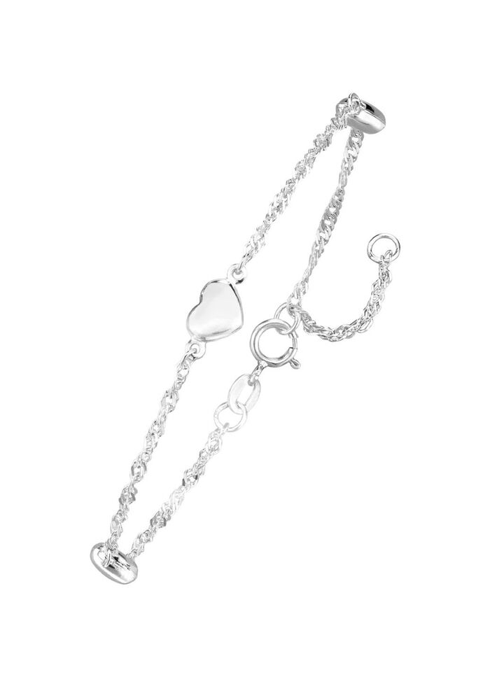 Singapurketten-Armband mit drei Herzen 