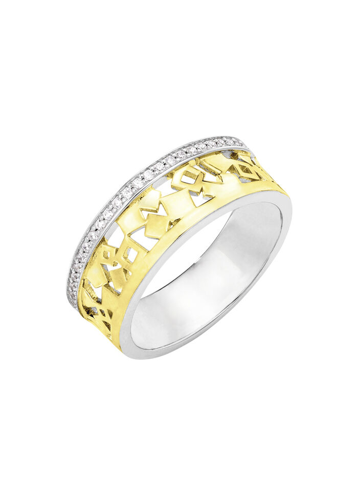 Damenring in Bicolor mit Zirkonia 