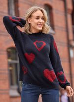 Pullover mit Jacquard-Herzen   