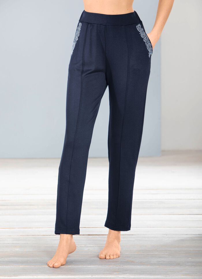 Hose mit Schmucksteinzier 