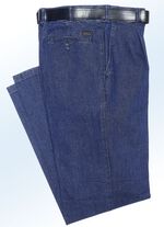 B&uuml;gelfreie Jeans mit G&uuml;rtel in 3 Farben JEANSBLAU