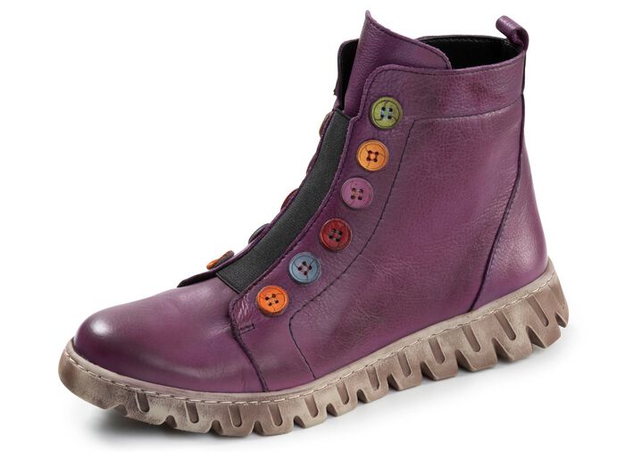 Gemini, trendige Damen-Stiefeletten, Winterschuhe, Weite G, mit herausnehmbarem Fussbett LILA