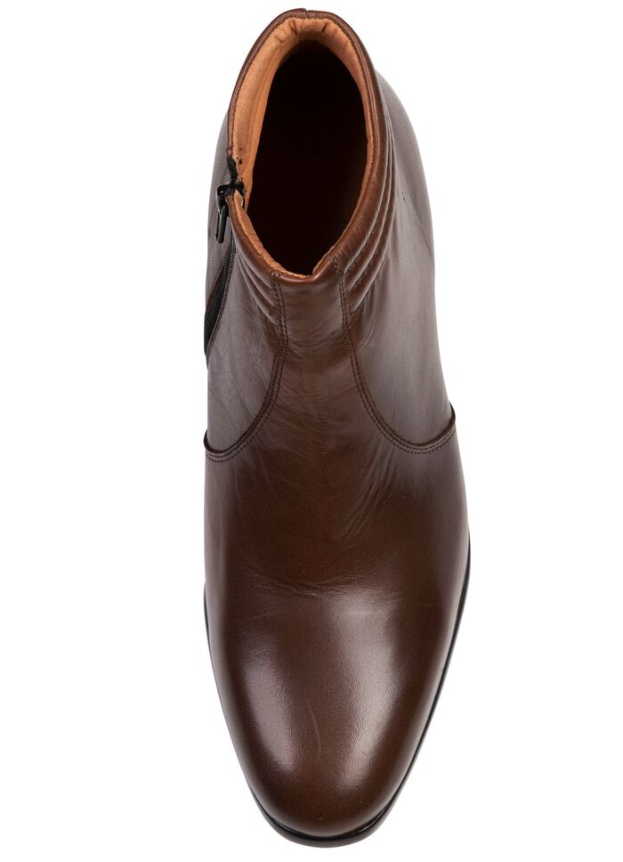 GINO GALANTE, elegante Herren-Stiefeletten, mit Reissverschluss MOKKA