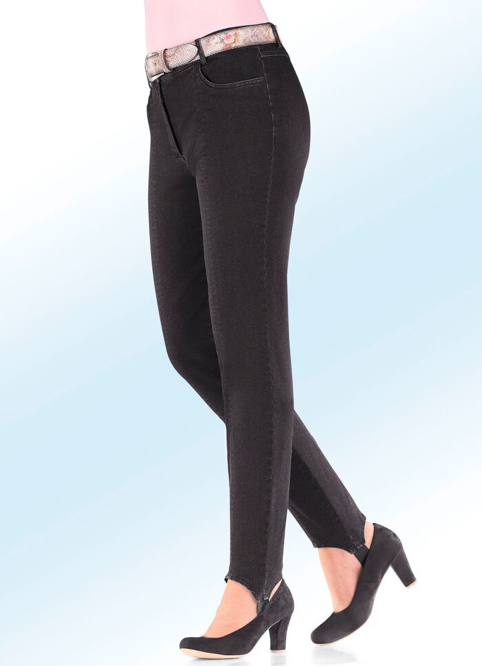 Figurformende Jeans-Steghose SCHWARZ