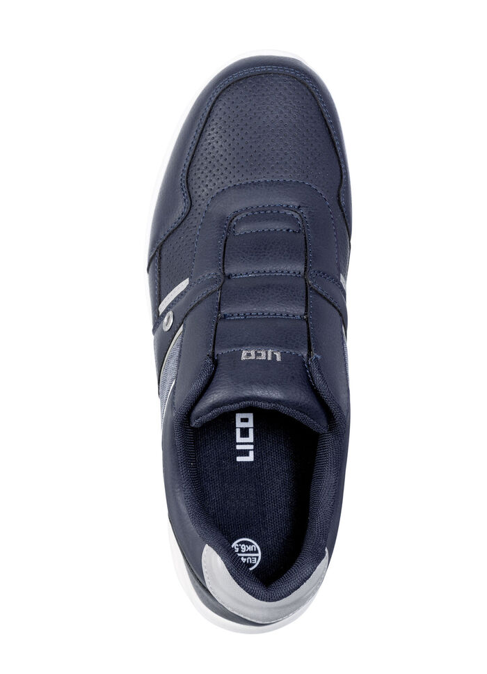 Slipper aus Synthetik mit Textil-Einsätzen MARINE-GRAU