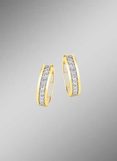 Schicke Klappcreolen mit 20 Brillanten 