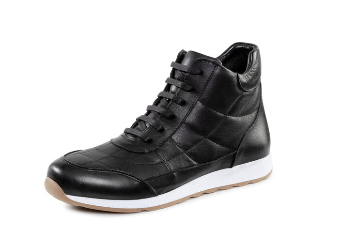 Andrea Conti Schn&uuml;r-Bootie mit trendiger Steppung SCHWARZ