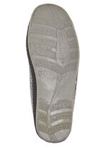 Atmungsaktive Damen-Hausschuhe, mit Reissverschluss GRAU-SCHWARZ