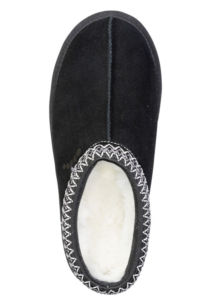 ELENA EDEN, warme Damen-Clogs, mit Lammfell SCHWARZ