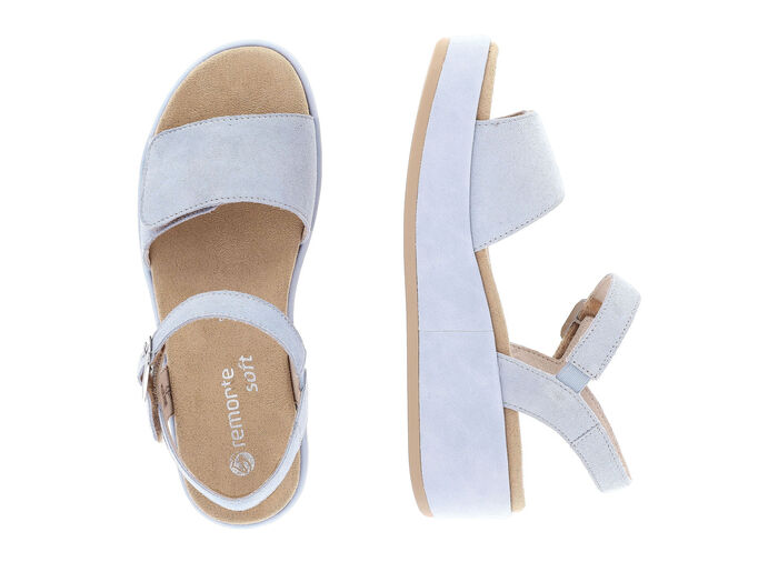 Sandale aus Samtveloursleder HELLBLAU