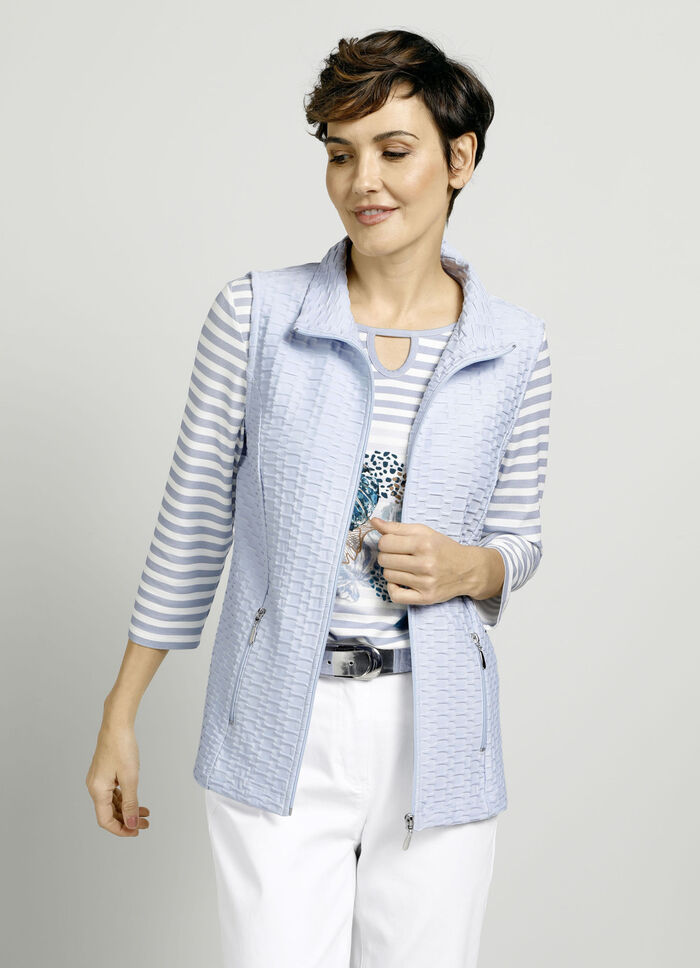 Shirtweste mit Stehkragen 