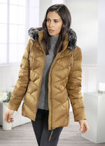 Daunenjacke mit abnehmbarer Kapuze 