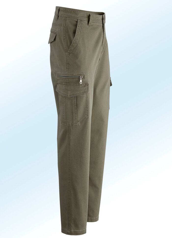 Hose mit Cargotaschen in 3 Farben OLIV