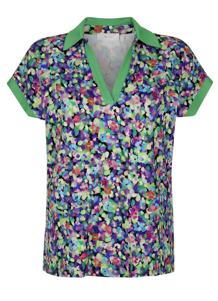 Poloshirt mit überschnittenem Ärmel 