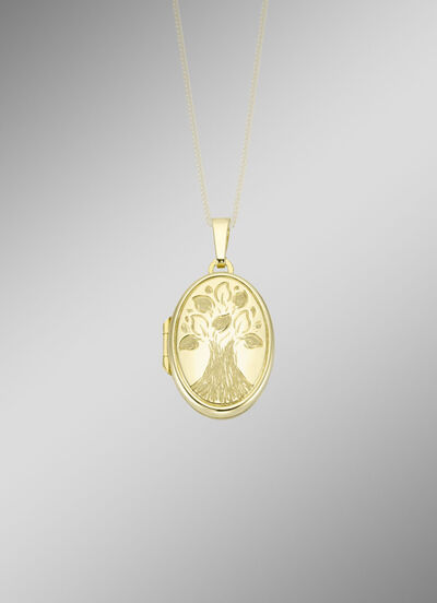 Medaillon zum Öffnen mit Lebensbaum-Motiv 