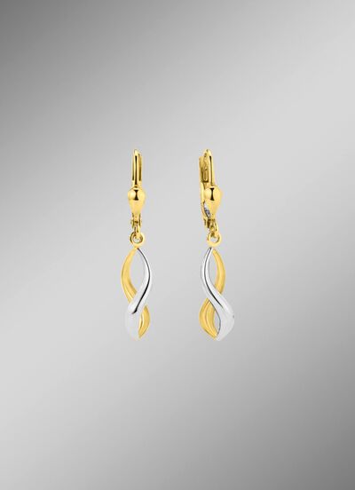 Gedrehte Ohrringe in Bicolor 