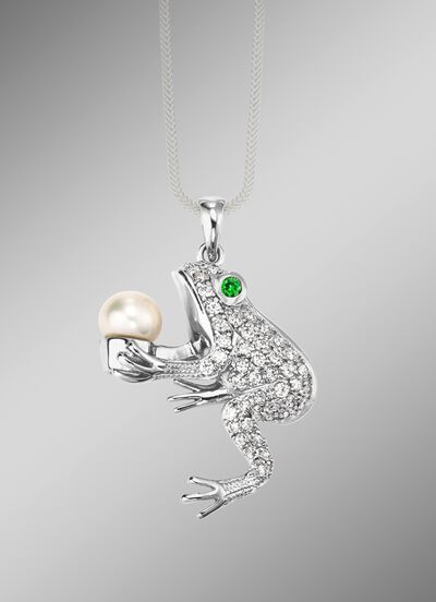 Anh&auml;nger mit S&uuml;sswasser-Zuchtperle und Zirkonia 