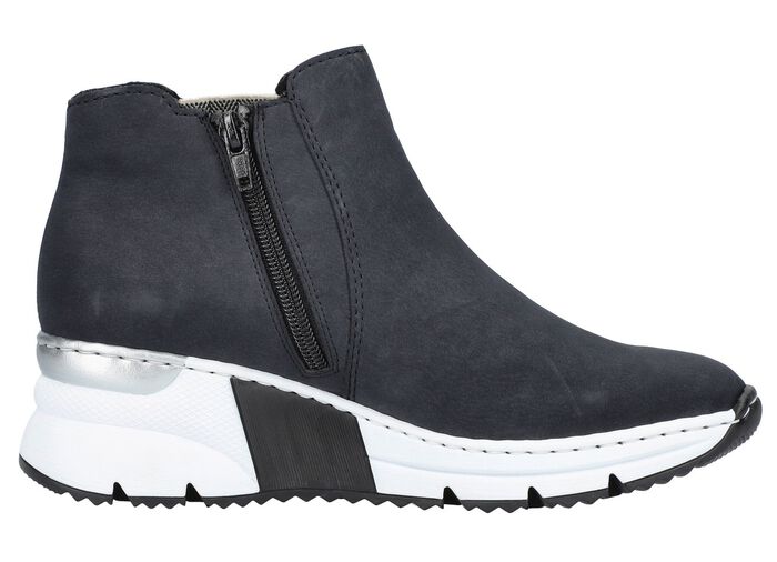 Rieker, modische Damen-Boots, Weite G, mit Reissverschluss DUNKELBLAU