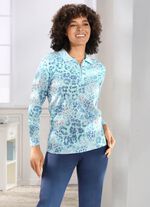 Pullover in weich fliessender Qualit&auml;t EISBLAU-MULTICOLOR