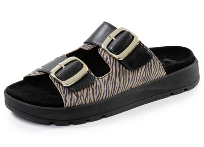 Caprice, trendige Damen-Pantoletten, Weite G, mit herausnehmbarem Fussbett 