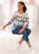 Edel-Jeans in 7/8-L&auml;nge mit h&uuml;bschem Glitzersteinchenbesatz 