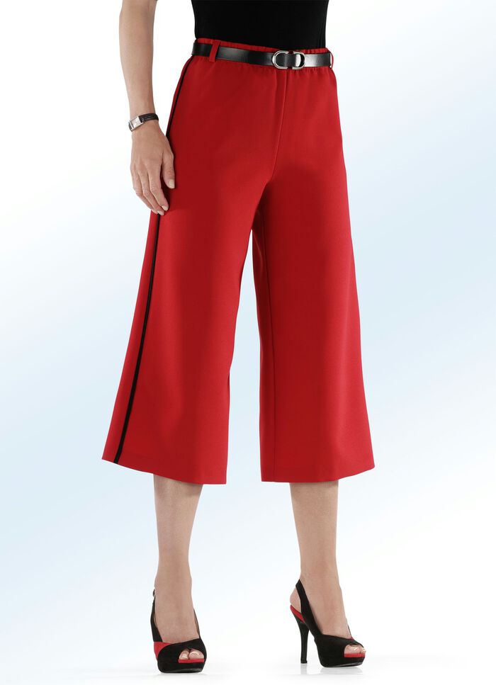 Rockhose mit angesagter Kontrastpaspel ROT-SCHWARZ