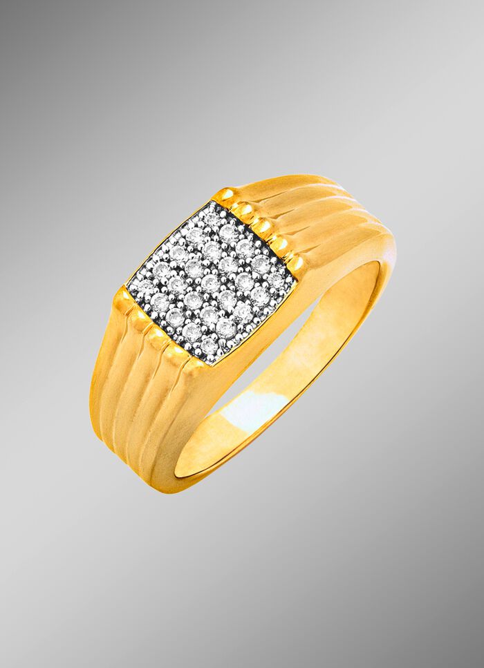 Eleganter Herrenring mit synth. Zirkonia 