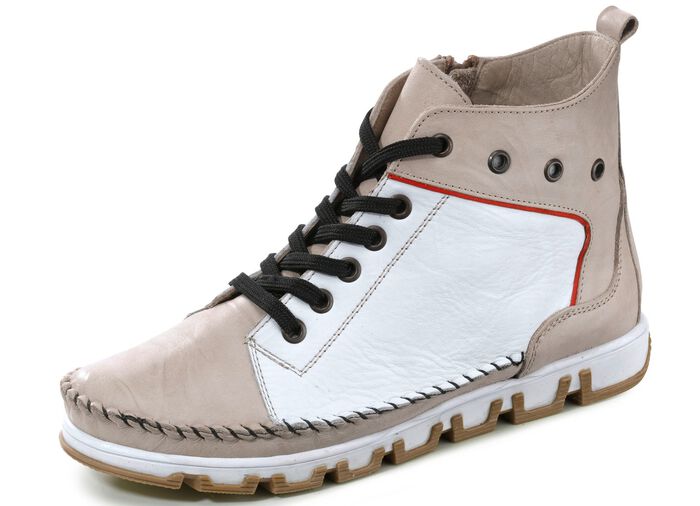 Gemini Mokassin-Schn&uuml;r-Bootie mit Knitter-Struktur 