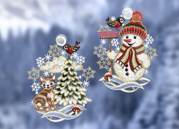 Fensterbild, 2er-Set mit Saughaken 