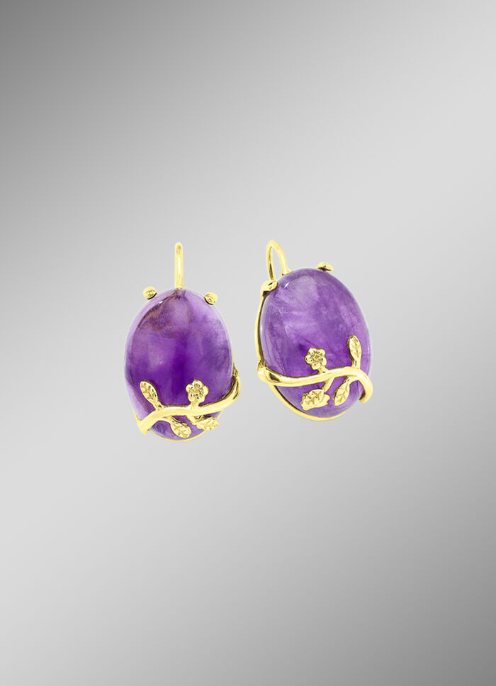 Tolle Ohrringe mit echt Amethyst 
